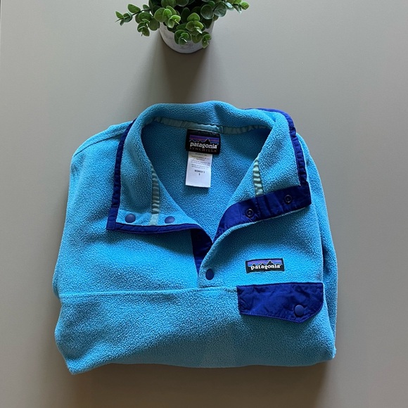 Patagonia Sz S Synchilla Vibrant Blue Fleece Women’s Small - Picture 3 of 13